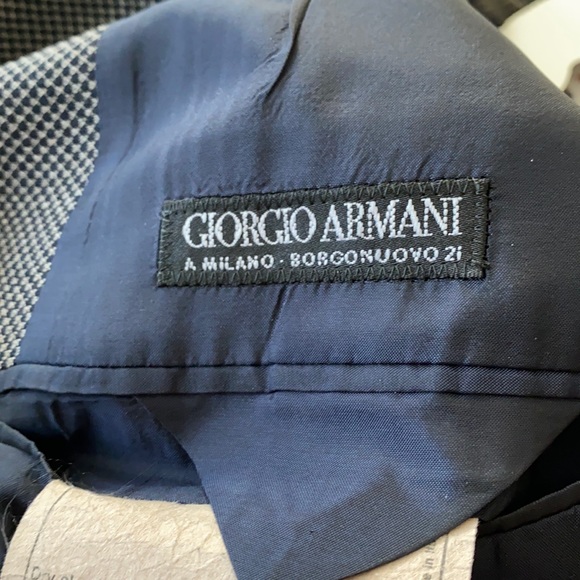 Giorgio Armani Borgonuovo 21 Navy Patterned Blazer - Picture 11 of 14